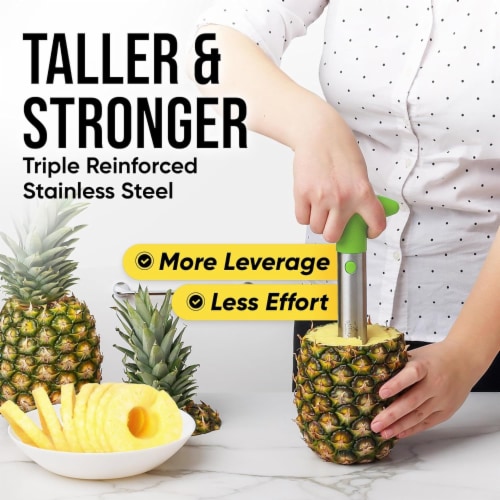 Zulay Kitchen Stainless Steel Pineapple Corer - Light Green Perspective: left