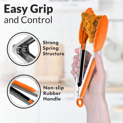 Zulay Kitchen Tongs With Silicone Tips And Lock Mechanism (9 & 12