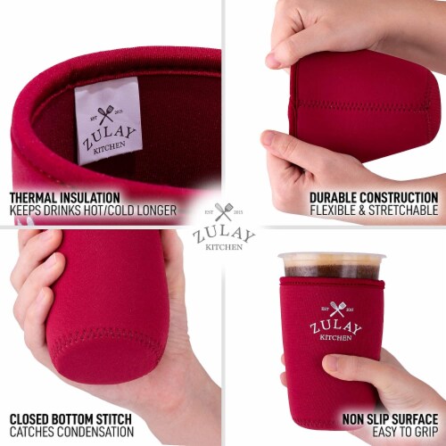 Zulay Kitchen Reusable Iced Coffee Sleeve 5inch Medium (Maroon), 1