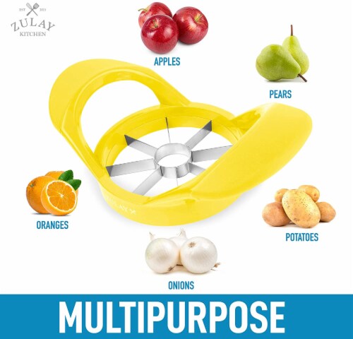 Zulay Kitchen Apple Corer and Slicer With 8 Sharp Blades - Yellow Perspective: left