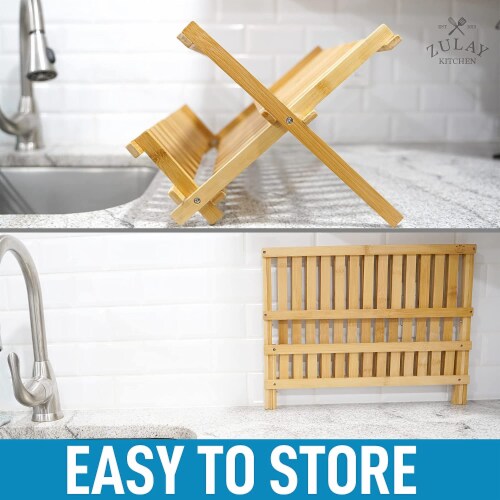 Zulay Kitchen Foldable Bamboo Dish Drying Rack - 2-Tier, 1 - Kroger