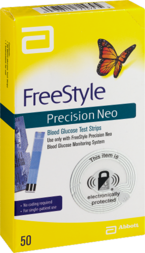 FreeStyle Precision Neo Blood Glucose Test Strips Perspective: left