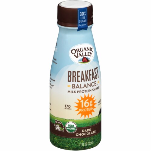 Organic Valley Organic Balance Dark Chocolate Milk Protein Shake Perspective: left
