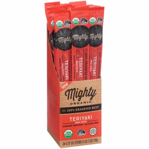 Mighty Organic™ Teriyaki Grassfed Beef Meat Sticks Perspective: left