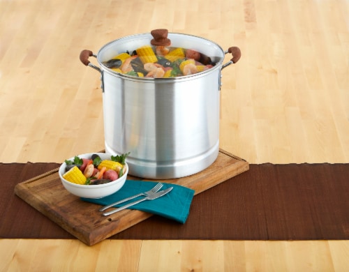 IMUSA Steamer and Glass Lid - Silver Perspective: left
