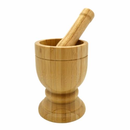 IMUSA Small Bamboo Mortar and Pestle Perspective: left