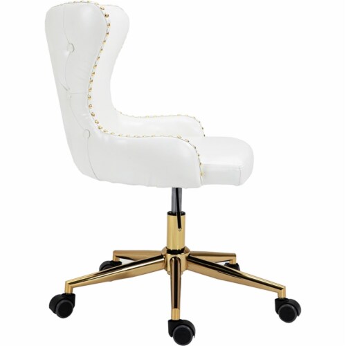 White faux leather swivel chair online