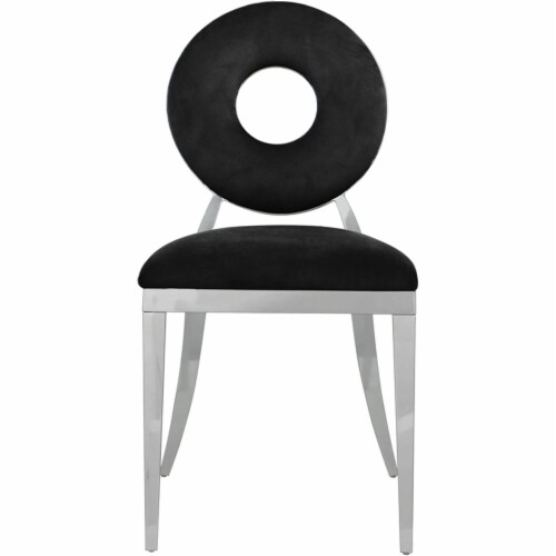 Meridian Furniture Carousel Black Velvet Dining Chair (Set of 2) Perspective: left