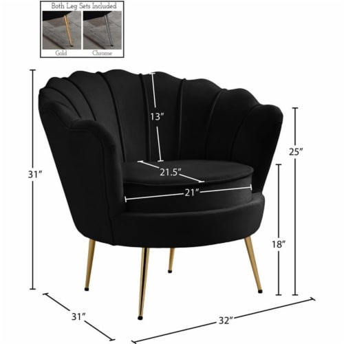 Meridian Furniture Gardenia Black Velvet Chair 1 Foods Co