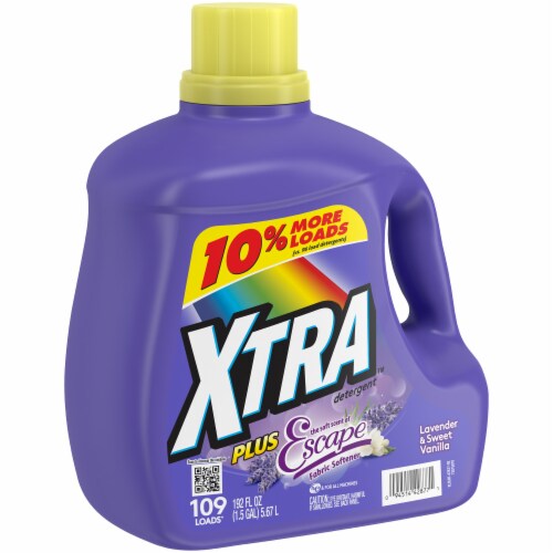 Xtra Lavender & Sweet Vanilla With Softner Bonus Liquid Laundry Detergent Perspective: left