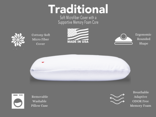 I Love Pillow Traditional Comfort Medium Profile Memory Foam Sleep Pillow,  King, 1 Piece - Kroger