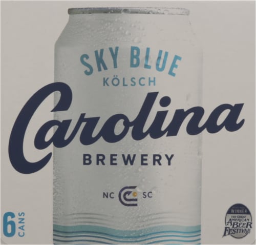 Carolina Brewery Sky Blue Kolsch Golden Ale Craft Beer Perspective: left