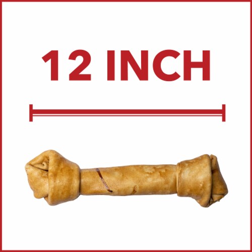 Pet Factory Made in USA Beefhide Bone Chicken Flavored - 12", 1 Count Perspective: left