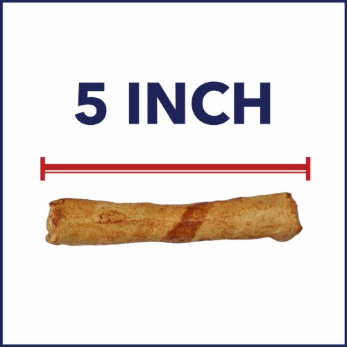 Pet Factory Made in USA Beefhide Chip Rolls Assorted Flavors (Beef & Chicken) - 5", 20 Count Perspective: left