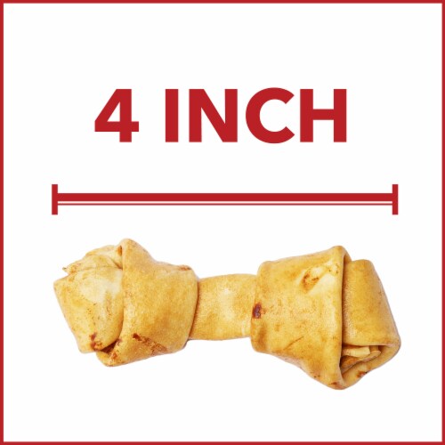 Pet Factory Made in USA Beefhide Bones Chicken Flavored - 6", 12 Count Perspective: left