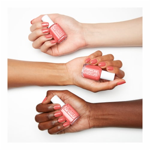 Essie Salon-Quality Vegan Nail Polish Peach Side Babe Perspective: left
