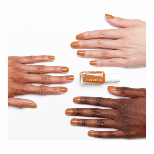 Essie Expressie Vegan Quick-Dry Nail Polish Saffr-on The Move Perspective: left