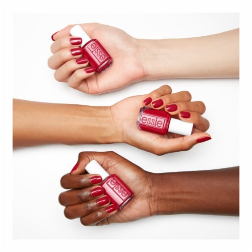 Essie Salon-Quality Vegan Nail Polish Not Red-Y For Bed Perspective: left