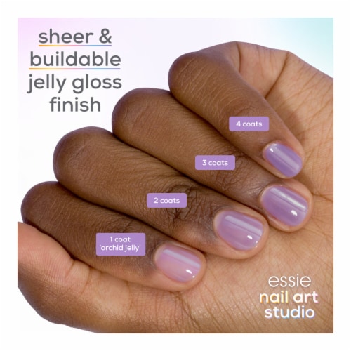 Essie Nail Art Studio Jelly Gloss Nail Polish Sheer Orchid Jelly Perspective: left