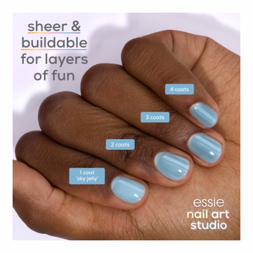 Essie Nail Art Studio Jelly Gloss Nail Polish Sheer Sky Jelly Perspective: left