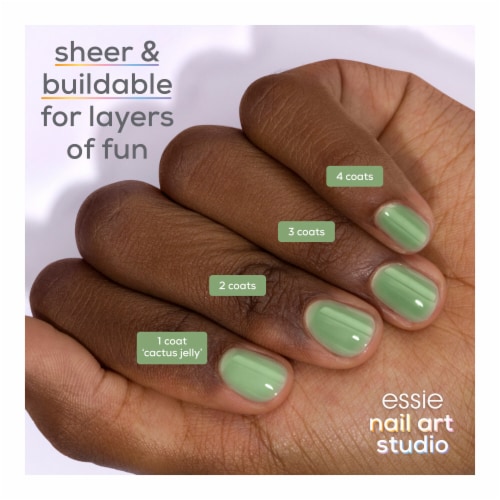 Essie Nail Art Studio Jelly Gloss Nail Polish Sheer Cactus Jelly Perspective: left