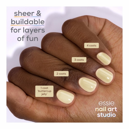 Essie Nail Art Studio Jelly Gloss Nail Polish Sheer Buttercup Jelly Perspective: left