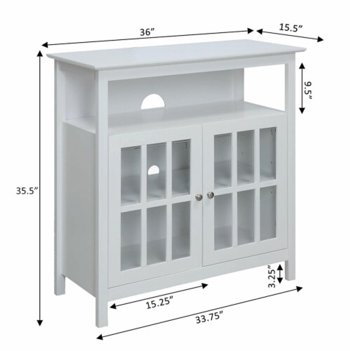 Big Sur Highboy TV Stand White 36x15.5x35.5 Pick n Save