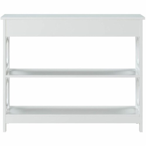 Omega 1 Drawer Console Table with Shelves Perspective: left