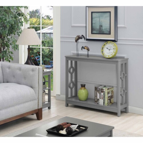 Ring Console Table with Shelf Perspective: left