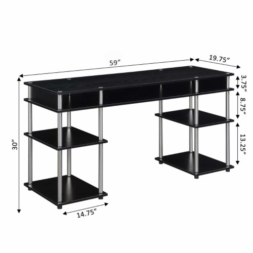 Designs2Go No Tools 60 inch Deluxe Student Desk with Shelves in