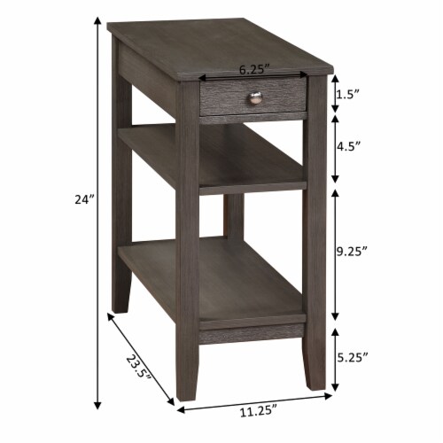 Grey end table clearance with charging station