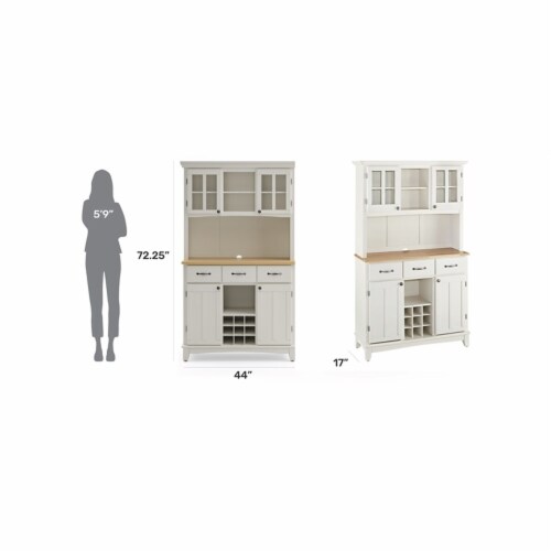 Homestyles Buffet of Buffets Wood Buffet with Hutch in Off White Perspective: left