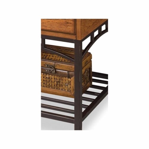 Homestyles Modern Craftsman Wood End Table in Brown 1 City Market