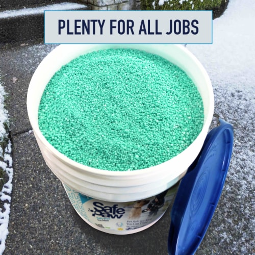 Safe Paw Pet Friendly Concrete Safe Salt Free Ice Melt Pellets, 35 Pound Pail Perspective: left