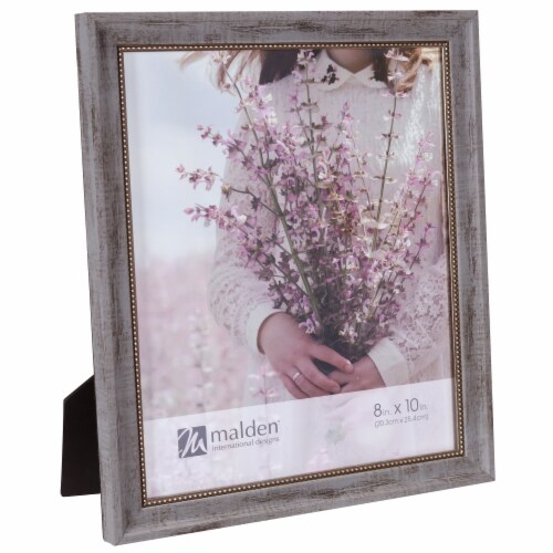 Malden International Designs 8 x 10 Inch Distressed Grey Picture Frame Perspective: left