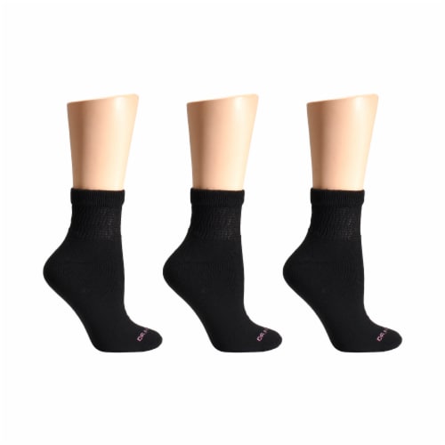 Dr. Motion Super Comfort Diabetic Quarter Socks - Black Perspective: left