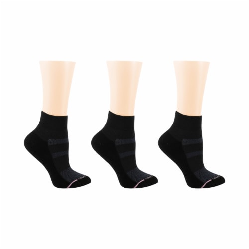 Dr. Motion® Everyday Women's Compression Quarter Socks - Black Perspective: left