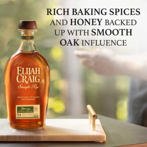 Elijah Craig Aged 6 Years Kentucky Straight Rye Whiskey Perspective: left