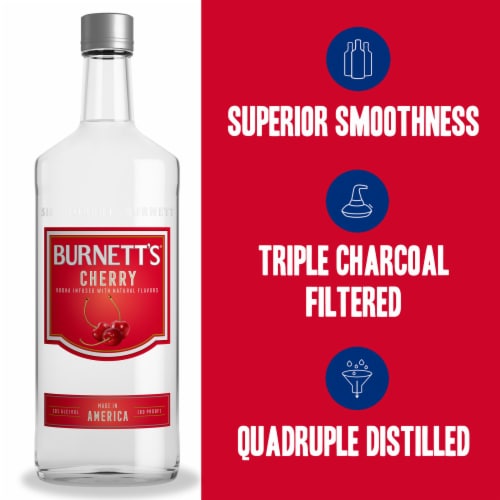 Burnett's Cherry Flavored Vodka Perspective: left