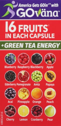 GoVana™ 16 Fruits Green Tea Energy Capsules Perspective: left