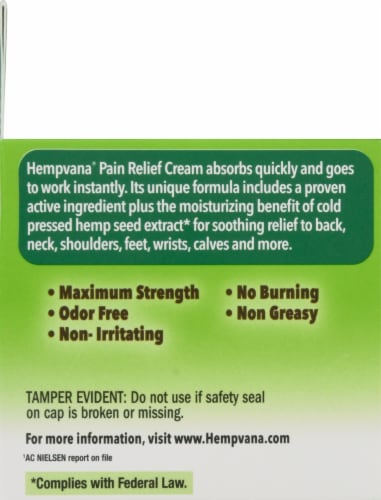Hempvana® Pain Relief Cream Perspective: left