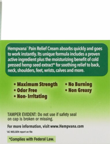 Hempvana® Pain Relief Cream Perspective: left