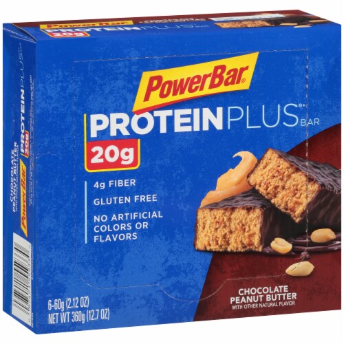 PowerBar ProteinPlus Chocolate Peanut Butter Bars Perspective: left