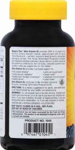Natures Plus Ultra Vitamin D3 with Trans-Resveratrol Perspective: left