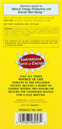 Natures Plus Source of Life Supplement Vegetarian Tablets 90 Count Perspective: left