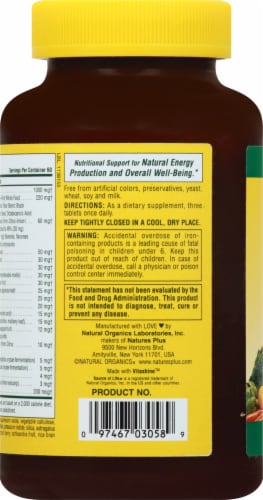 Natures Plus Source Of Life Multi-Vitamin & Mineral Tablets 180 Count Perspective: left
