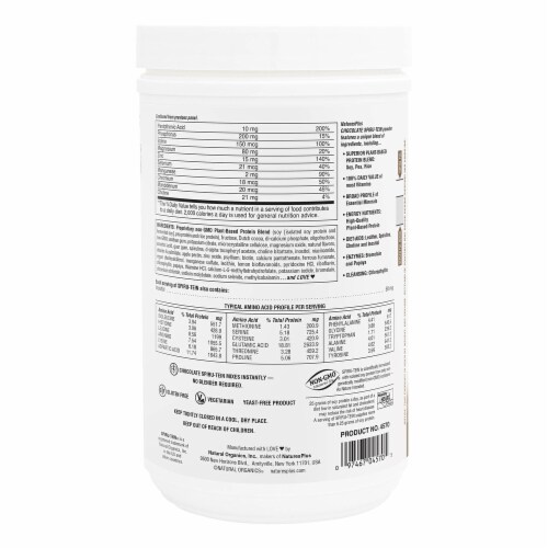Natures Plus® Spiru-Tein® Chocolate Protein Powder Meal Perspective: left