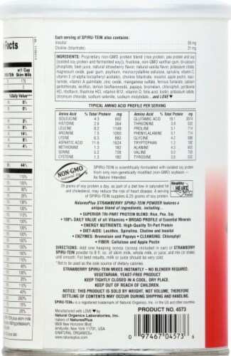 Natures Plus Spiru-Tein Strawberry Shake Perspective: left