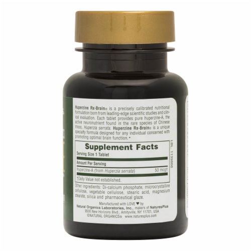 Natures Plus® Advanced Therapeutics Huperzine Rx-Brain® Tablets Perspective: left