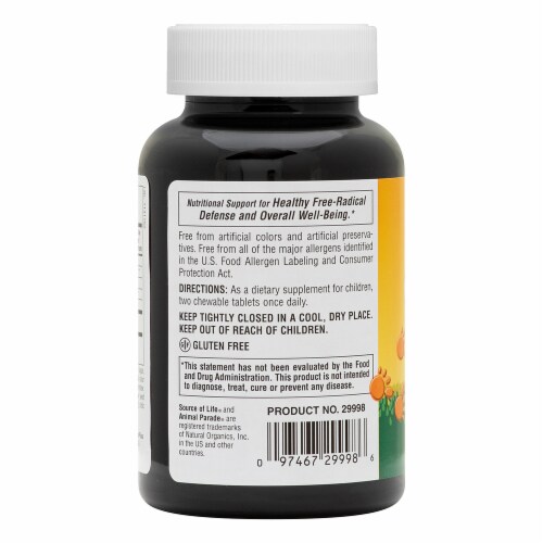 Natures Plus Animal Parade Vitamin C Chewable Supplement Perspective: left